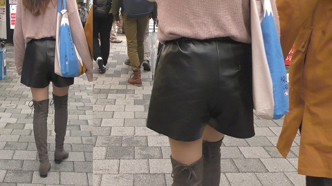 girls-in-leather-skirt-candid